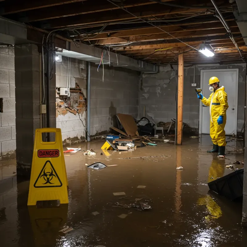 Flooded Basement Electrical Hazard in Nicholas County, KY Property